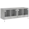 Ścienne szafki TV z LED, 2 szt., szarość betonu, 60x35x41 cm