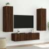 Ścienna szafka TV z LED, brązowy dąb, 60x35x41 cm