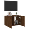Ścienna szafka TV z LED, brązowy dąb, 60x35x41 cm