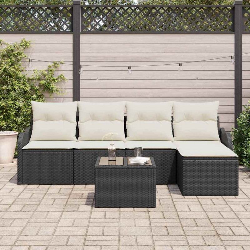 Zestaw Sof na Ogród z przechowywaniem 6 pcs Brązowy polirattan