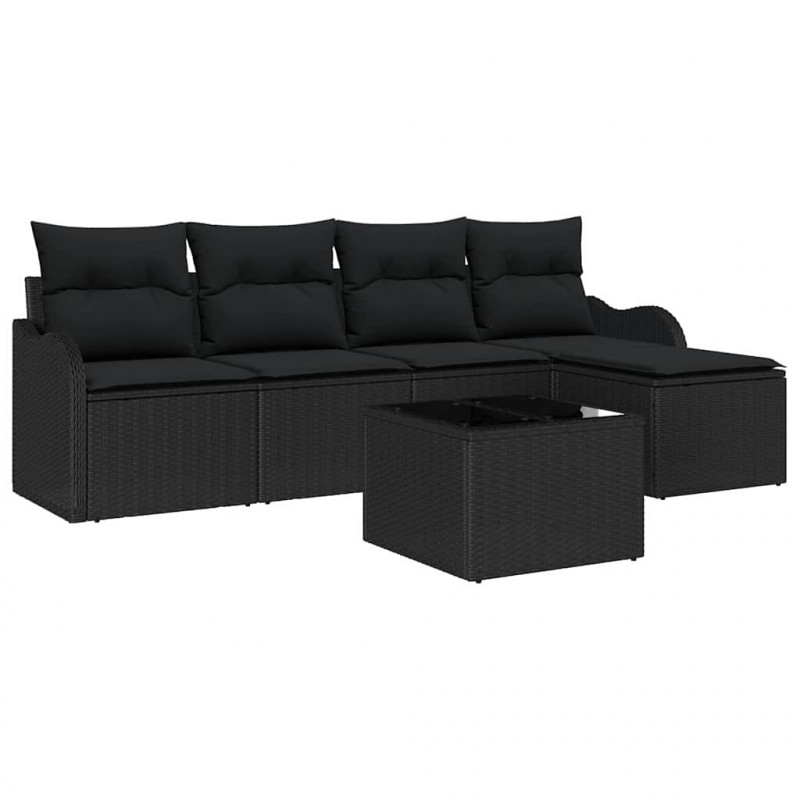 Zestaw Sof na Ogród z poduszką 6 pcs Beżowy Polirattan