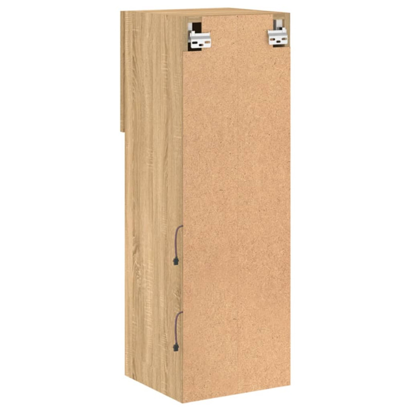 Szafki TV, z LED, 2 szt., dąb sonoma, 30,5x30x90 cm