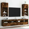 Szafki TV, z LED, 2 szt., przydymiony dąb, 40,5x30x90 cm
