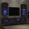 Szafki TV, z LED, 2 szt., przydymiony dąb, 40,5x30x90 cm