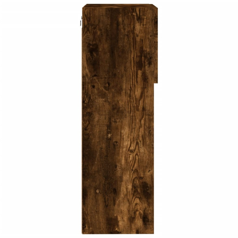 Szafki TV, z LED, 2 szt., przydymiony dąb, 40,5x30x90 cm