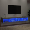 Szafki TV, z LED, 2 szt., szarość betonu, 100x30x30 cm