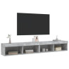 Szafki TV, z LED, 2 szt., szarość betonu, 100x30x30 cm