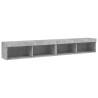 Szafki TV, z LED, 2 szt., szarość betonu, 100x30x30 cm
