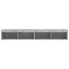 Szafki TV, z LED, 2 szt., szarość betonu, 100x30x30 cm
