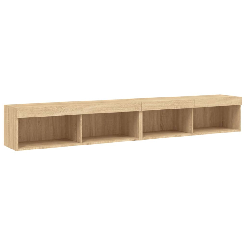 Szafki TV, z LED, 2 szt., kolor dąb sonoma, 100x30x30 cm