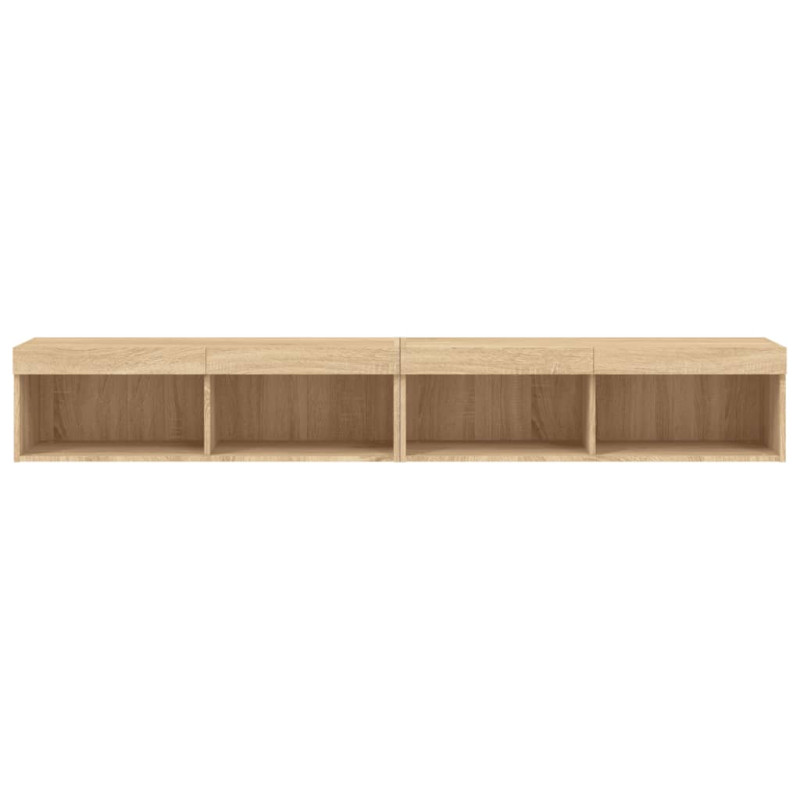 Szafki TV, z LED, 2 szt., kolor dąb sonoma, 100x30x30 cm