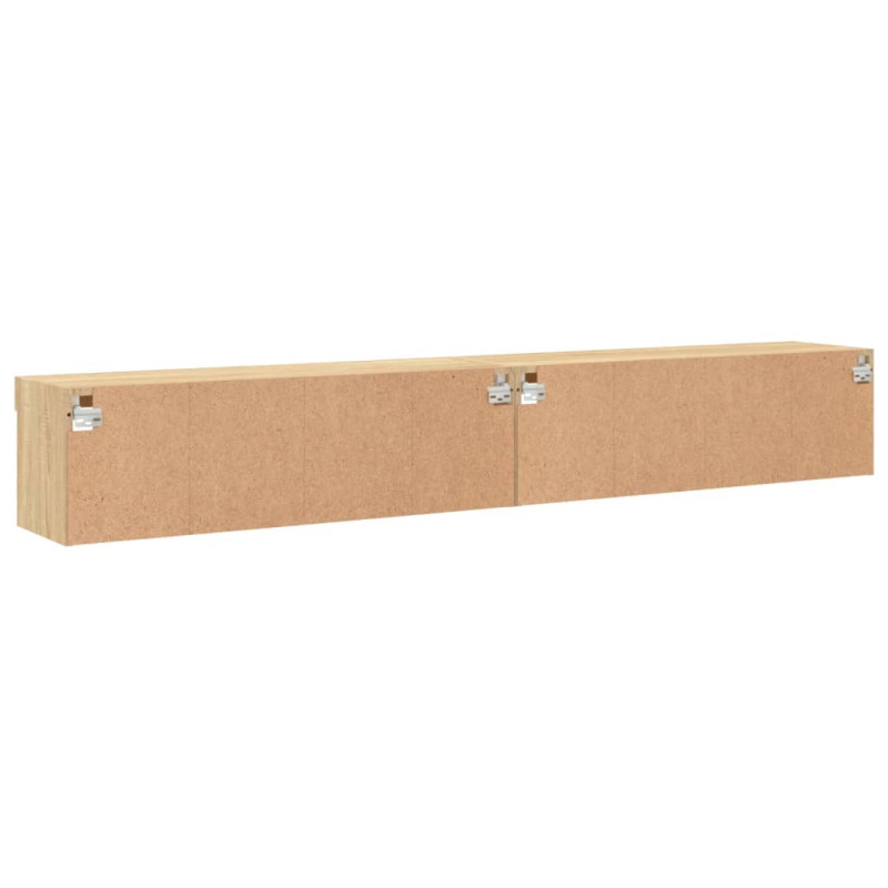 Szafki TV, z LED, 2 szt., kolor dąb sonoma, 100x30x30 cm