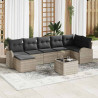 Zestaw Sof z poduszką 8 pcs Jasnoszary polirattan
