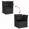 Zestaw Sof z poduszką z przechowywaniem 8 pcs Czarny polirattan