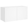 Ścienna szafka TV z LED, biała, 80x35x41 cm