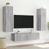Ścienna szafka TV z LED, szary dąb sonoma, 80x35x41 cm