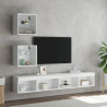 5-częściowy zestaw mebli TV z LED, biały