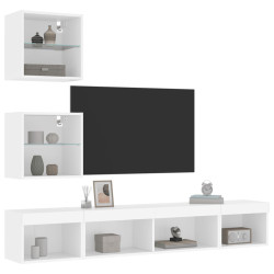 5-częściowy zestaw mebli TV z LED, biały