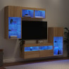 5-częściowy zestaw mebli TV z LED, dąb sonoma