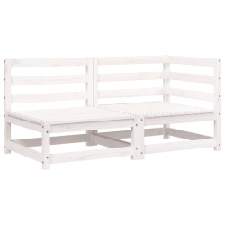 Sofa ogrodowa, 2-osobowa, biała, lite drewno sosnowe