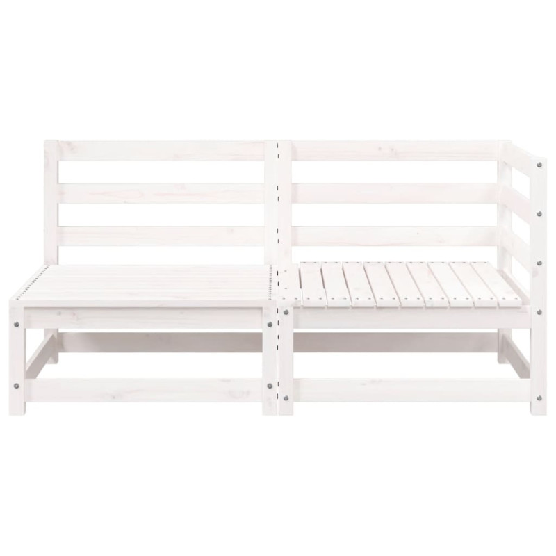Sofa ogrodowa, 2-osobowa, biała, lite drewno sosnowe