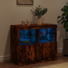 Szafka z oświetleniem LED, przydymiony dąb, 81x37x67 cm