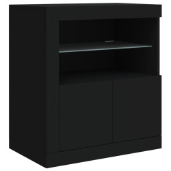 Szafka z oświetleniem LED, czarna, 60,5x37x67 cm
