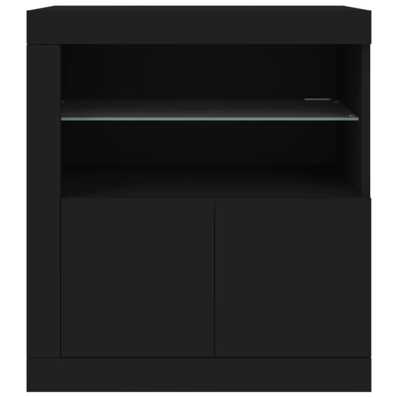 Szafka z oświetleniem LED, czarna, 60,5x37x67 cm