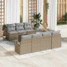 Zestaw Sof na Ogród 8 pcs Beżowy i jasnoszary 55 x 55 x 37 cm