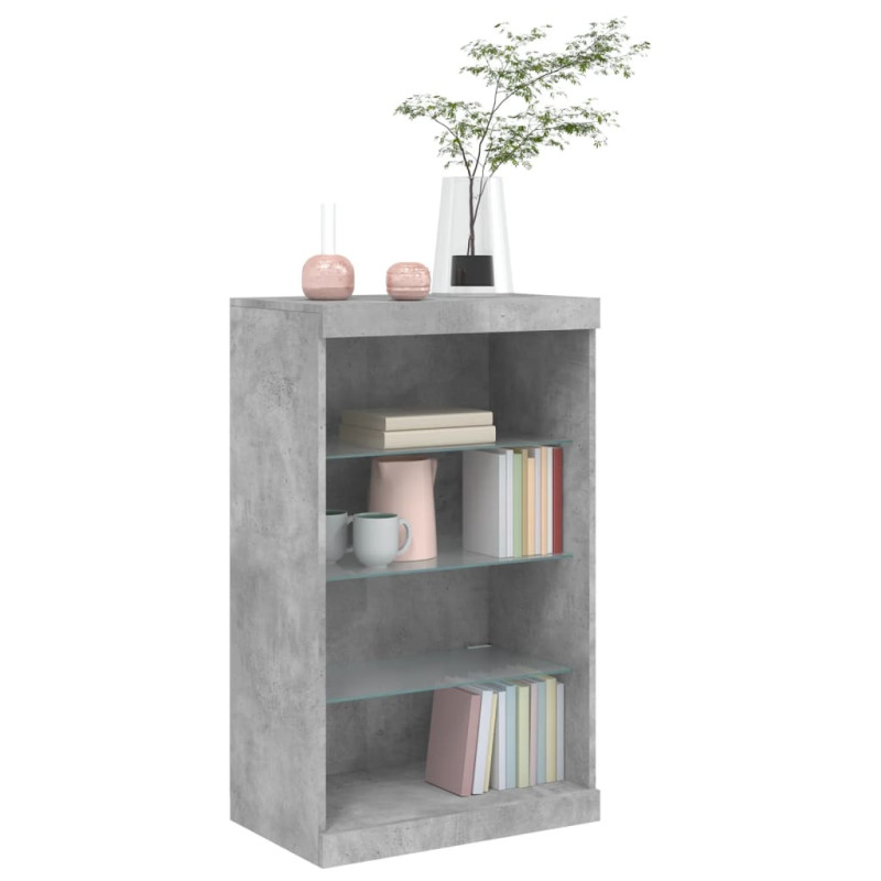 Szafka z oświetleniem LED, szarość betonu, 60,5x37x100 cm