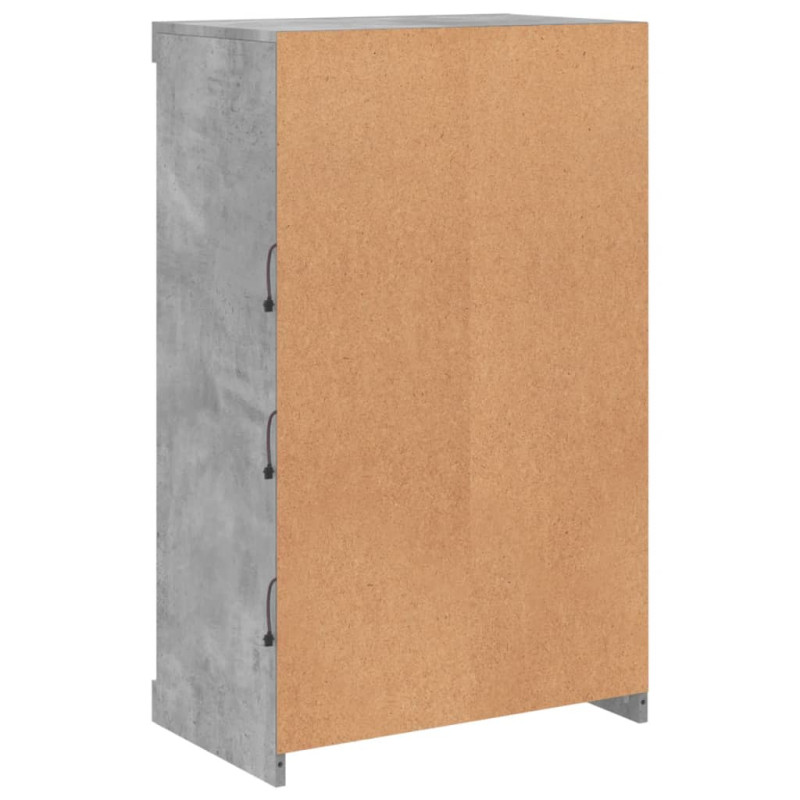 Szafka z oświetleniem LED, szarość betonu, 60,5x37x100 cm