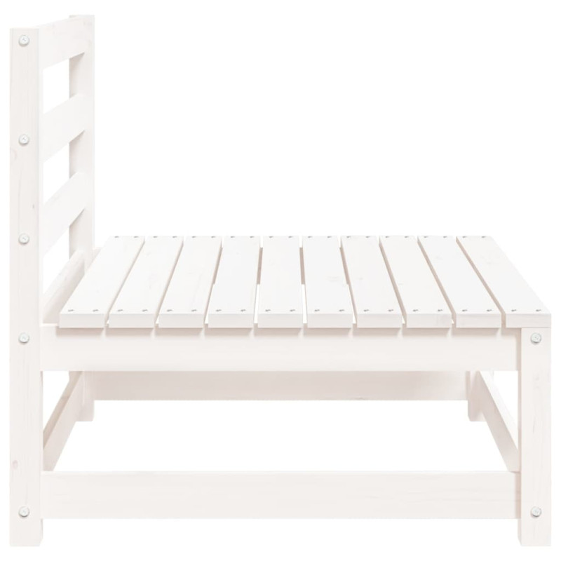 Sofa ogrodowa bez podłokietników, biała, 70x70x67 cm, sosnowa