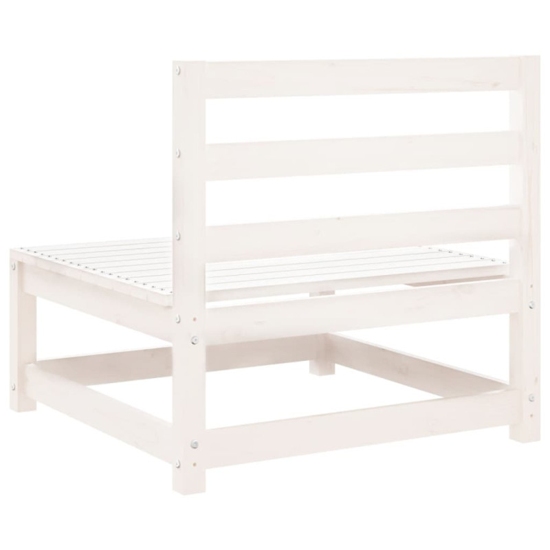 Sofa ogrodowa bez podłokietników, biała, 70x70x67 cm, sosnowa