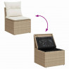 Zestaw Sof z poduszką 8 pcs Beżowy i kremowy polirattan