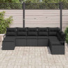 Zestaw Sof z poduszką z przechowywaniem 8 pcs Czarny polirattan