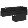 Zestaw Sof na Ogród z poduszką 8 pcs Czarny polirattan