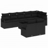 Zestaw Sof na Ogród z poduszką 9 pcs Czarny polirattan