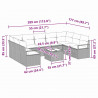 Zestaw Sof na Ogród 10 pcs Beżowy i jasnoszary polirattan