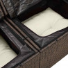 Zestaw Sof na Ogród z poduszką 7 pcs Brązowy i biały Polirattan