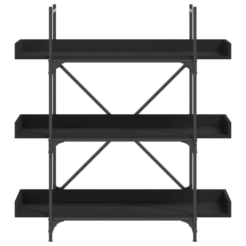 3-poziomowy regał na książki, czarny, 100x33x108,5 cm