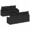 Zestaw Sof z poduszką z przechowywaniem 7 pcs Czarny polirattan