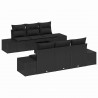 Zestaw Sof na Ogród z poduszką 8 pcs Czarny polirattan