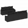 Zestaw Sof z poduszką z przechowywaniem 8 pcs Czarny polirattan