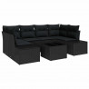 Zestaw Sof na Ogród z poduszką 8 pcs Czarny polirattan