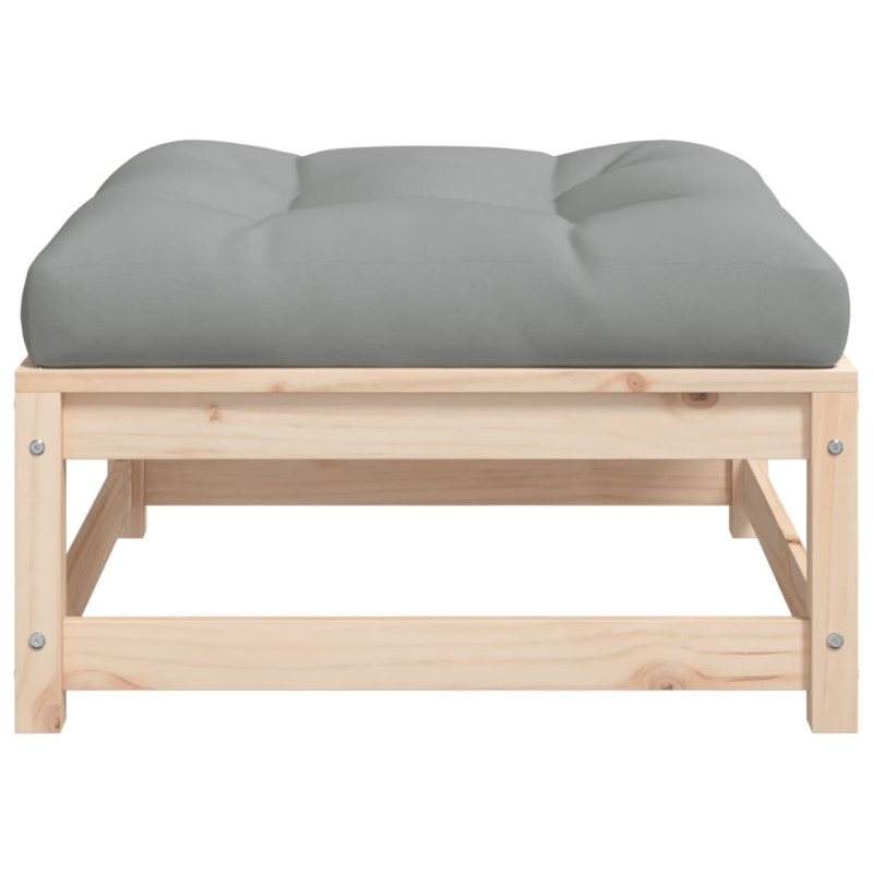 Podnóżki ogrodowe z poduszkami, 2 szt., lite drewno sosnowe