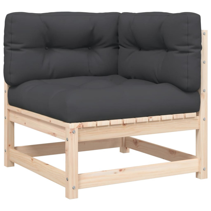 Ogrodowa sofa narożna z poduszkami i podnóżkiem