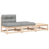 Ogrodowa sofa bez podłokietników, z poduszkami i podnóżkami