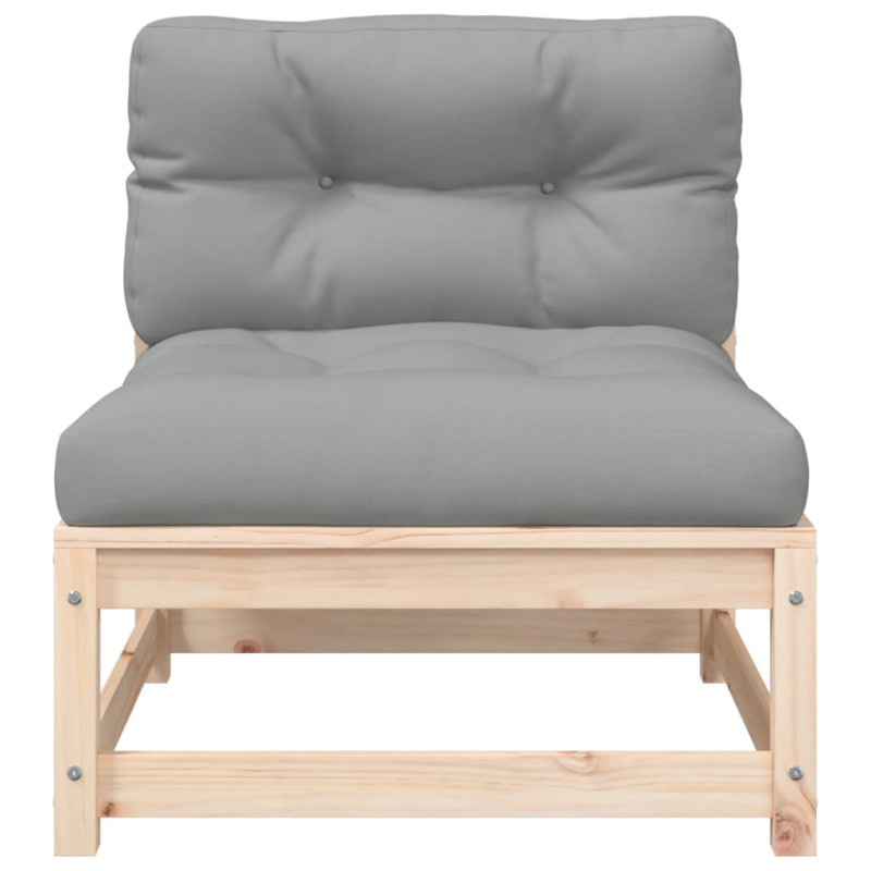 Ogrodowa sofa bez podłokietników, z poduszkami i podnóżkami