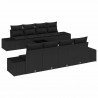 Zestaw Sof na Ogród z poduszką 8 pcs Czarny polirattan