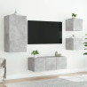 5-częściowy zestaw mebli TV z LED, szarość betonu
